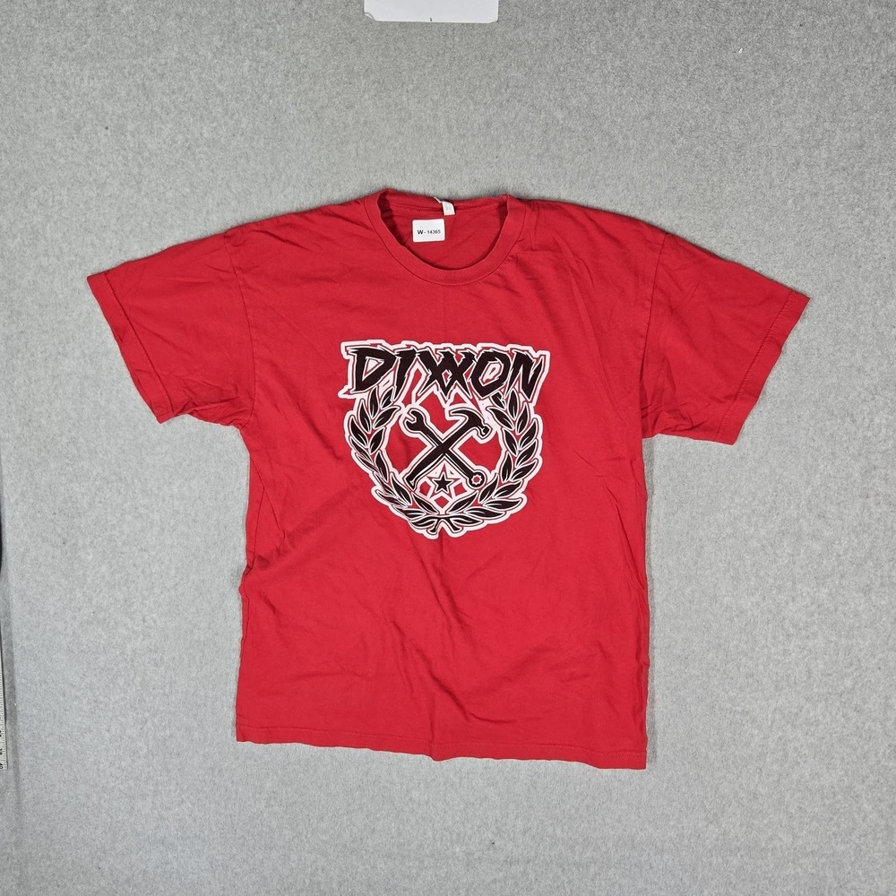Dixxon Women Shirt Red Graphic Logo Crest Short Sleeve